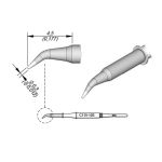 JBC C115105 Bent Conical Nano Soldering Cartridge, 0.3mm