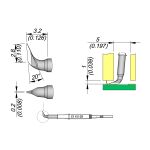 JBC C115129 Long-Life Nano Knife 20° x 2.8mm, Chisel 0.2 x 3.2mm Cartridge, 1.0 x 5.0mm