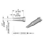 JBC C115132 Long-Life Nano Chip 0.7 x 0.4mm Cartridge, 1.0 x 5.0mm