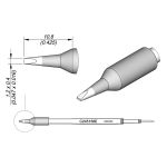 JBC C245158E Extended Life 0.4mm Chisel Cartridge, 1.2 x 10.8mm