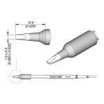 JBC C245160E Extended Life 0.5mm Chisel Cartridge, 1.6 x 10.8mm