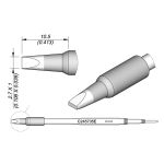 JBC C245735E Extended Life 1.0mm Chisel Cartridge, 2.7 x 10.5mm