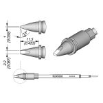 JBC R245008 15° x 1.0mm Chisel Solder Cartridge, 2.2 x 11.5mm