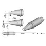 JBC R470044 Grooved 15° Chisel 2.5 x 4.0mm Cartridge, 1.8 x 16.9mm