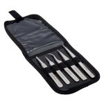 Lindstrom 9855 5-Piece Stainless Steel Precision Tweezers Kit, includes Wallet Case