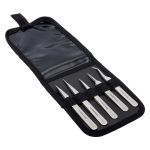 Lindstrom 9857 5-Piece Stainless Steel Precision Tweezers Kit, includes Wallet Case