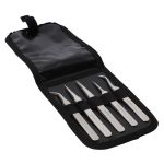 Lindstrom 9863 5-Piece Stainless Steel High Precision & SMD Tweezers Kit, includes Wallet Case