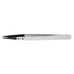 ESD-Safe Stainless Steel Tweezer with Replaceable Straight, Flat Edge, Thick, Pointed Carbon Fiber Tips