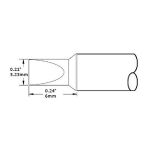 500 Series Extended Life 30° Chisel Solder Cartridge, 1.8 x 10mm