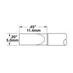 500 Series 22° Chisel Solder Cartridge, 5.0 x 12mm