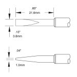 500 Series 12° Chisel Solder Cartridge, 3.8 x 22mm