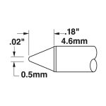 500 Series Conical Solder Cartridge, 1.0 x 5.0mm