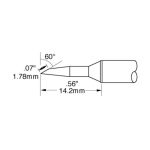 600 Series 60° Beveled Solder Cartridge, 1.8 x 14mm