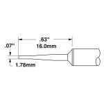 600 Series 60° Chisel Access Solder Cartridge, 1.6 x 15mm