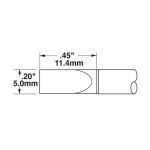 600 Series 22° Chisel Solder Cartridge, 5.0 x 12mm