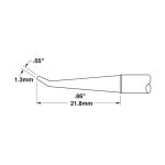 600 Series 30° Bent Conical Reach Solder Cartridge, 1.3 x 22mm