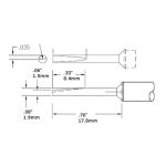 Metcal CVC-6LG1802A 600 Series Conical Solder Cartridge, 1.9mm Drawing