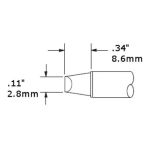 Metcal CVC-7CH0034S Chisel Solder Tip, 3.04mm