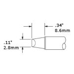 Metcal CVC-8CH0034S Chisel Solder Tip, 3.04mm