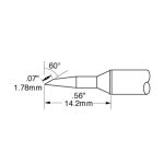 900 Series 70° Beveled Solder Cartridge, 1.8 x 14mm