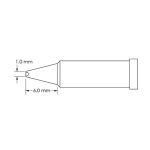 Metcal GT4-CH0010P 60° Power Chisel Soldering Tip, 1.0 x 6.0mm