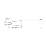 Metcal GT4-CH0014S 40° Chisel Soldering Tip, 1.4 x 10mm