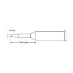 Metcal GT4-CN0010A Access Conical Soldering Tip, 1.0 x 10mm