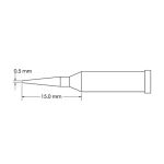 Metcal GT4-CN1505A-PK Conical Sharp Soldering Tip, 0.5 x 15mm (Pack of 10) Drawing