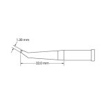 Metcal GT4-CN2213R Bent Reach Conical Soldering Tip, 1.3 x 22mm