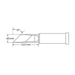 Power 45° Knife Solder Tip, 4.0 x 13mm