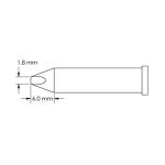 Power 60° Chisel Solder Tip, 1.8 x 6.0mm