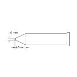 Power Conical Solder Tip, 1.0 x 6.0mm