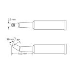 30° Bent, Beveled 30° x 3.0mm Hoof Concave Solder Tip, 2.5 x 16mm