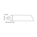 Metcal GTC-CH0010P 60° Power Chisel Soldering Cartridge, 1.0 x 6.0mm Drawing