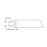 Power 60° Chisel Solder Cartridge, 2.5 x 6.0mm