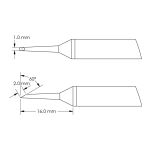 Beveled 60° x 2.0mm Hoof Rework Cartridge, 1.0 x 16mm