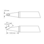 Beveled 60° x 4.1mm Concave Hoof Rework Cartridge, 2.0 x 12mm