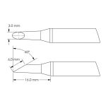 Beveled 60° x 6.0mm Hoof Rework Cartridge, 3.0 x 16mm