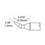 Bent Chisel Solder Cartridge, 1.5mm