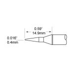 Long Conical Solder Cartridge, 0.4mm