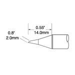 Drag Hoof Rework Solder Tip, 2.0mm