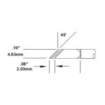 600 Series 45° Knife, 2.03mm Thin Tinned Length Rework Cartridge, 4.8mm