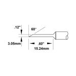 600 Series 60° Long Hoof Rework Cartridge, 3.0mm