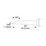 600 Series 60° Long Hoof Rework Cartridge, 1.14mm