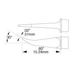 Metcal SMTC-8172 30° Bent Long Reach Micro Fine Conical Rework Cartridge, 0.51mm Drawing