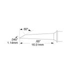 Metcal SMTC-8174 800 Series 60° Micro Hoof Long Reach Rework Cartridge, 1.1mm