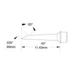 800 Series 60° Hoof Rework Cartridge, 0.89mm