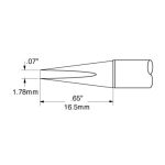 600 Series Long Chisel Solder Cartridge, 1.78mm