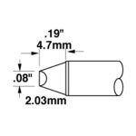 600 Series Blunt Chisel Solder Cartridge, 2.0 x 4.7mm