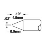 600 Series Conical Solder Cartridge, 0.5 x 4.8mm